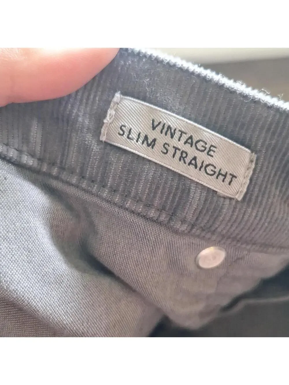 NWT J.Crew Gray Corduroy Vintage Slim Straight Pant Size 31